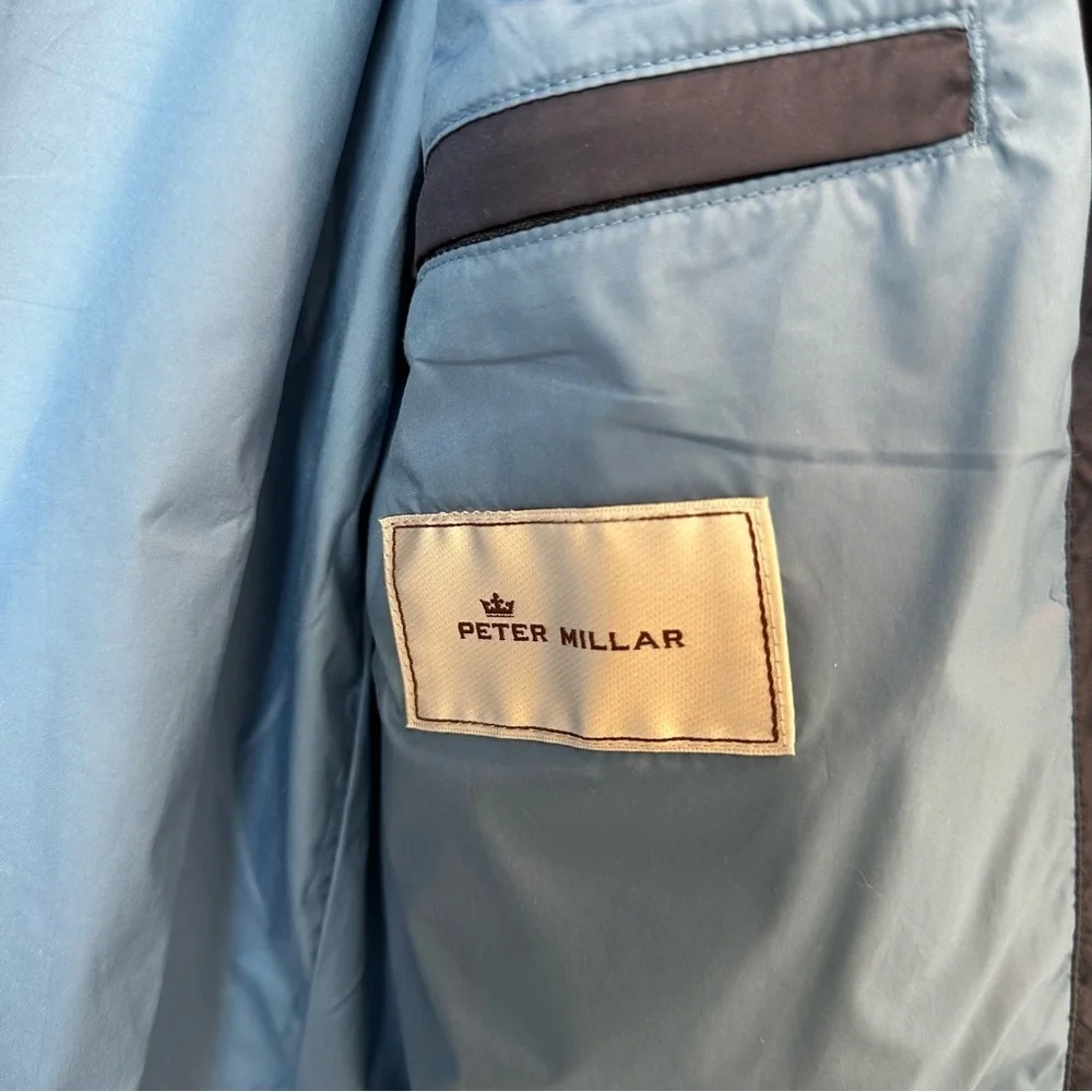 Peter Millar Hartford Jacket Mens Large Blue Full Zip Windbreaker Coat Layering - Picture 13 of 16